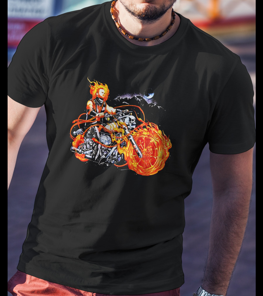 Hangman Adam Page Ghost Rider Flaming Motorcycle Mattmac1012 T-Shirt