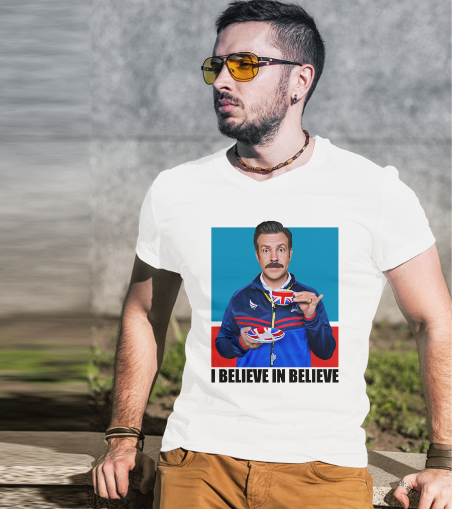 Ted Lasso I Believe In Believe Union Jack Coffee Cup T-Shirt