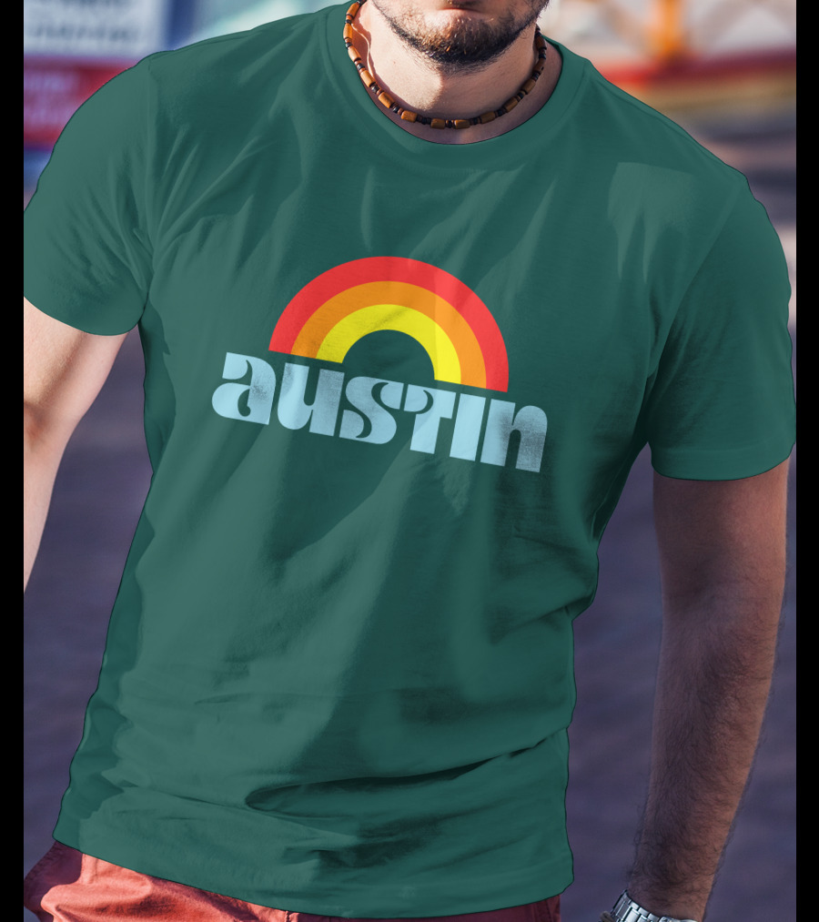 Austin Pride Rainbow Retro T-Shirt