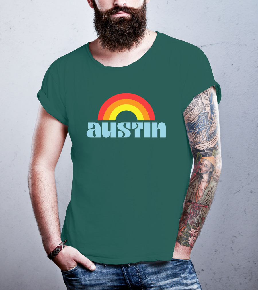 Austin Pride Rainbow Retro T-Shirt