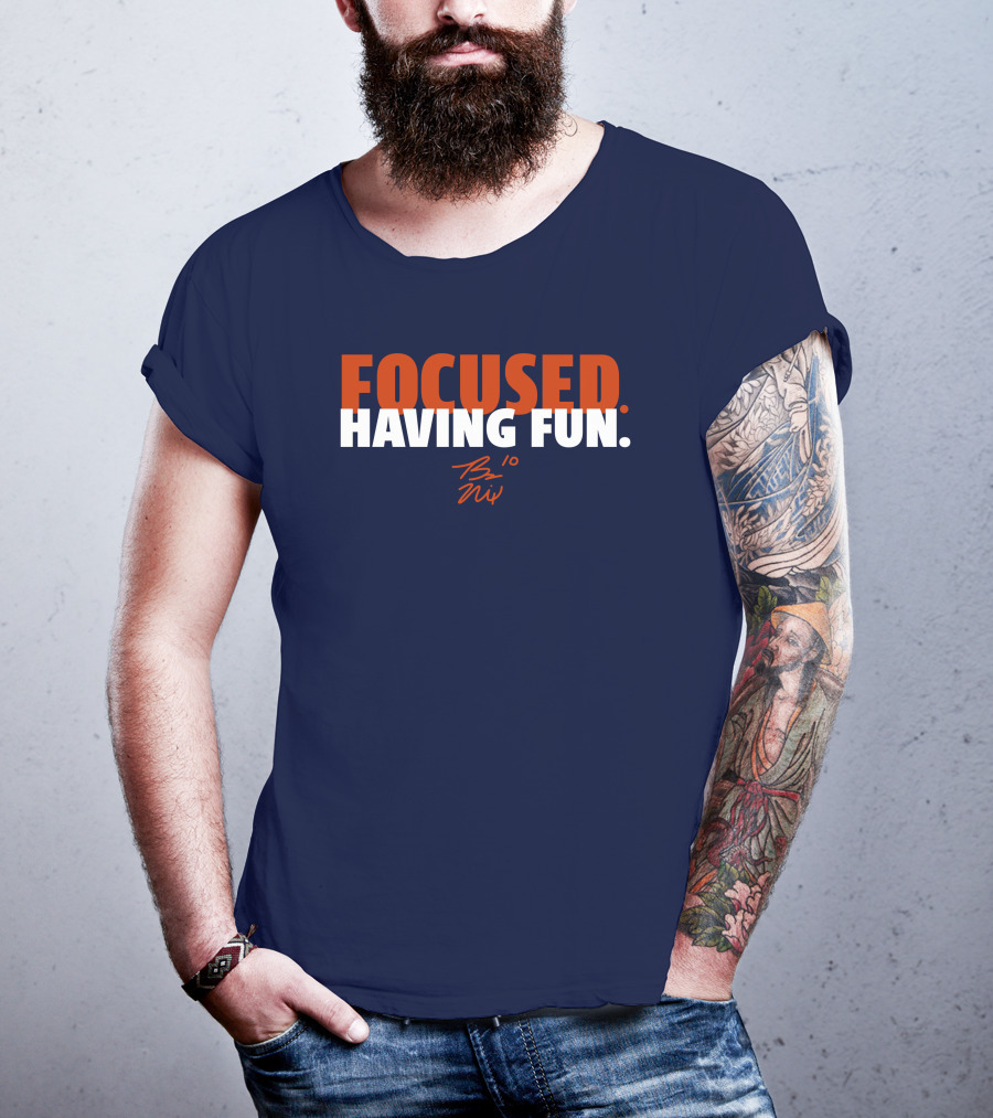 Focused: Having Fun Bo Nix Signature T-Shirt