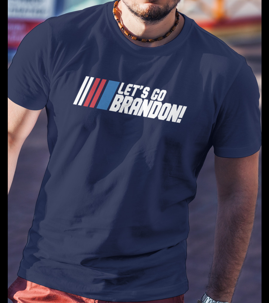 The Daily Wire Shop Let's Go Brandon Racing Stripes T-Shirt