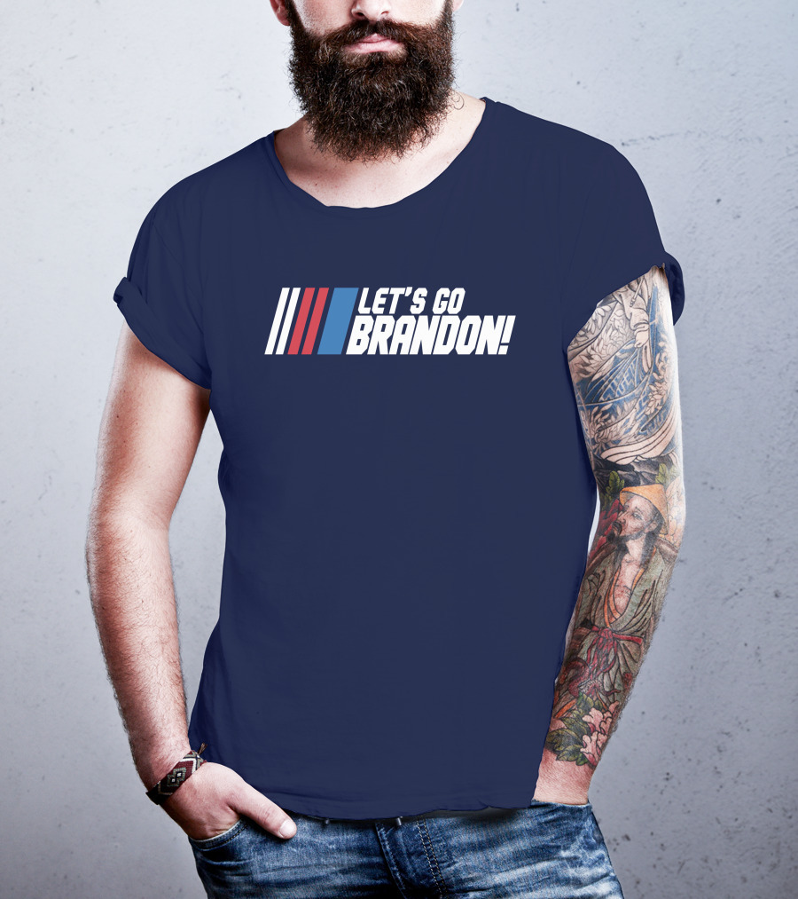 The Daily Wire Shop Let's Go Brandon Racing Stripes T-Shirt