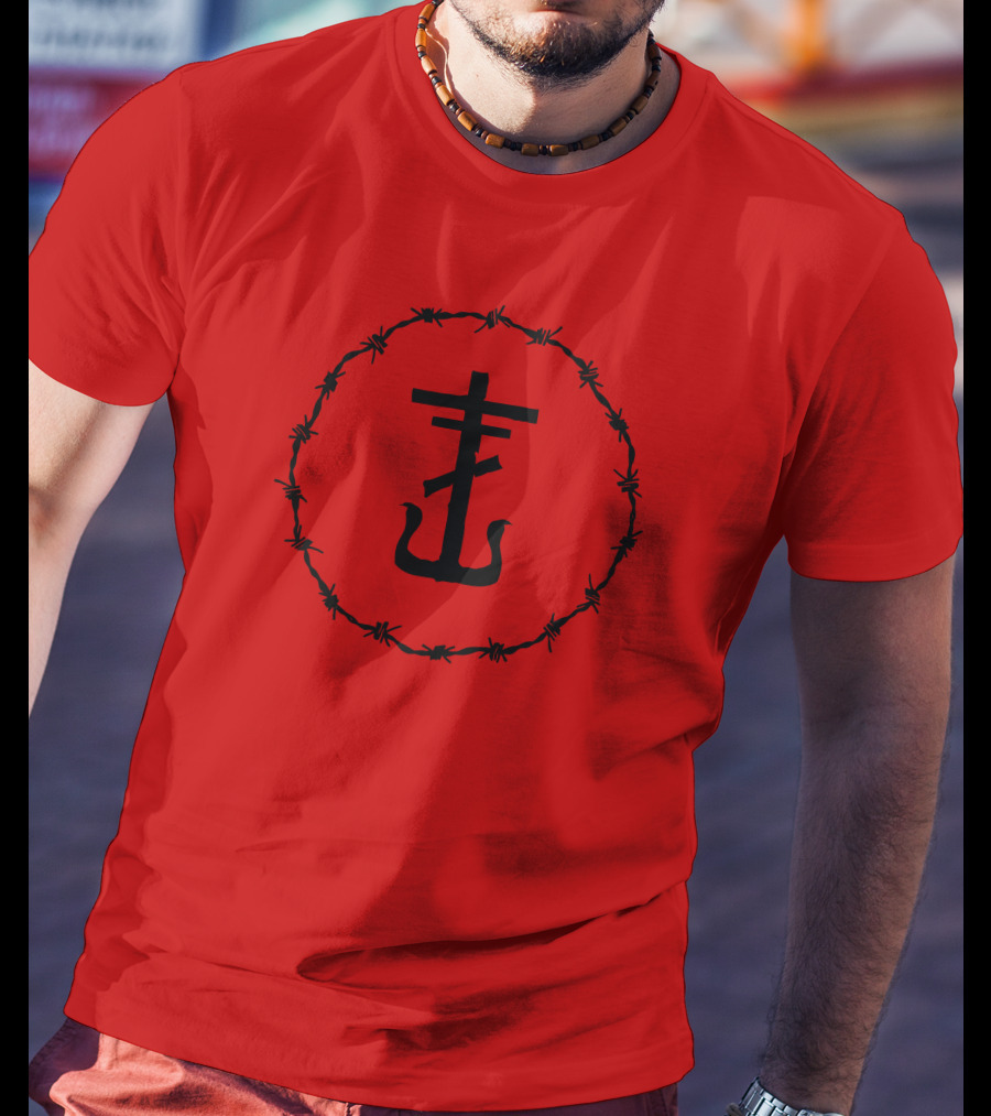 Kings Road Merch Barbed Wire Anchor Symbol In Circle T-Shirt
