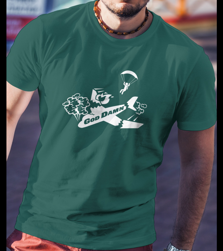 God Damn 3.0 Airplane Parachute Text Kfc T-Shirt