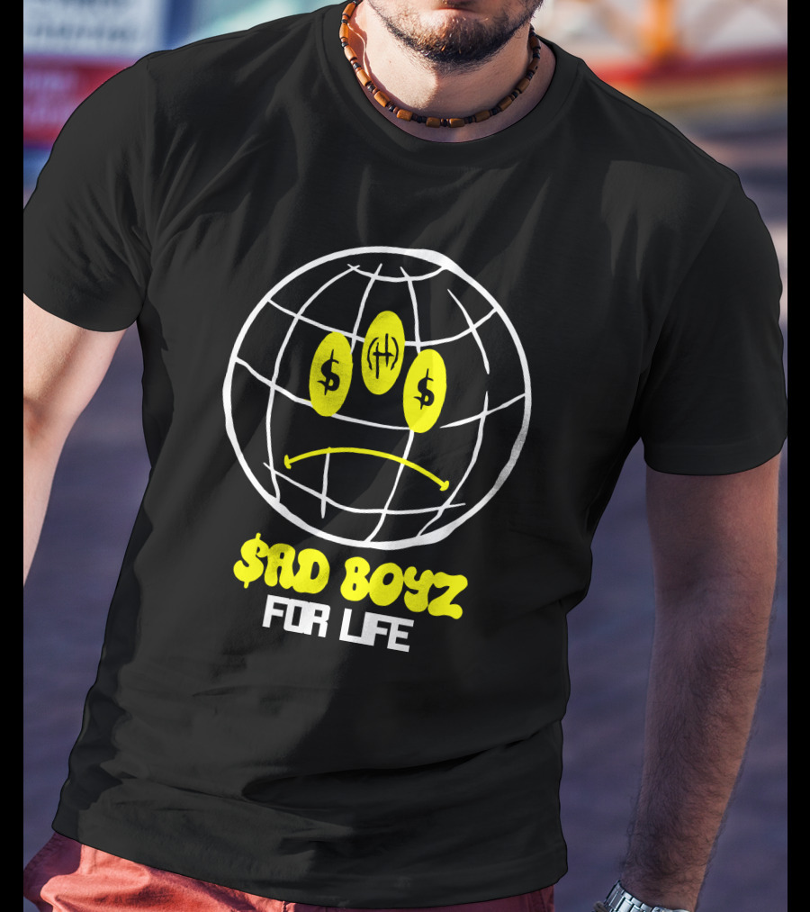 Rancho Humilde Store Sad Boyz For Life Global Emoticon With Dollar Sign Eyes T-Shirt