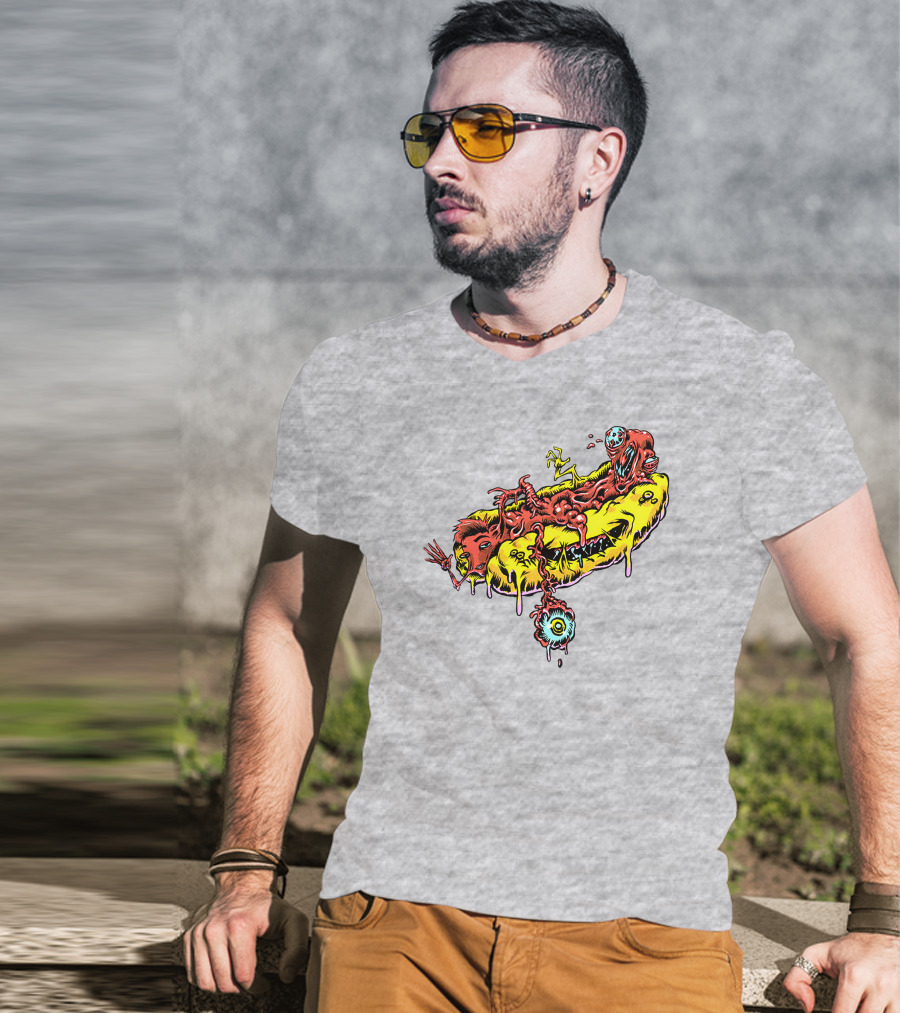 Drew Gooden Merch Hot Dog Surreal Monster Melt Dripping Eyeball T-Shirt