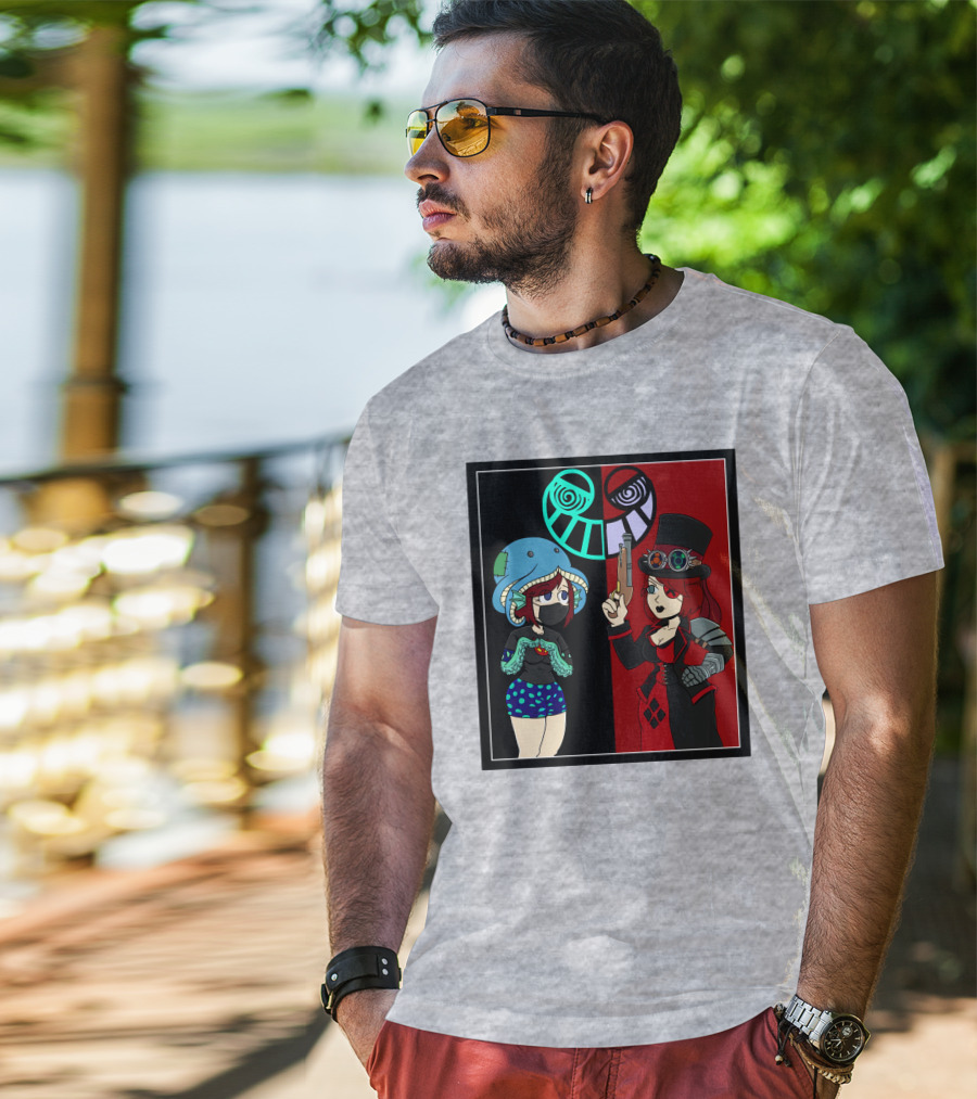 Frenemies Forever Threadless Blowing Off Steam Misssteam Steampunk And Aquatic Duel T-Shirt