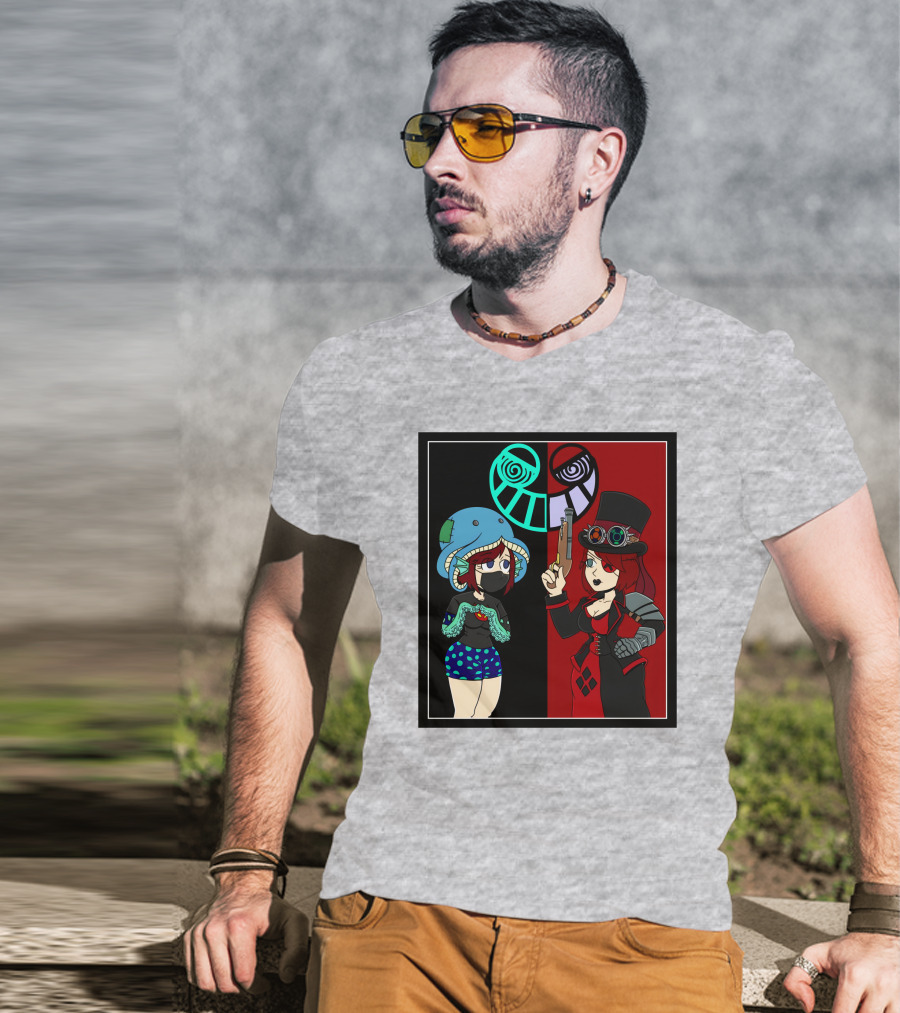 Frenemies Forever Threadless Blowing Off Steam Misssteam Steampunk And Aquatic Duel T-Shirt