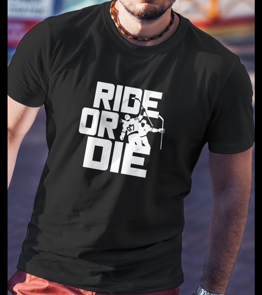 Oilers Nation Gear Ride Or Die Hockey Player T-Shirt