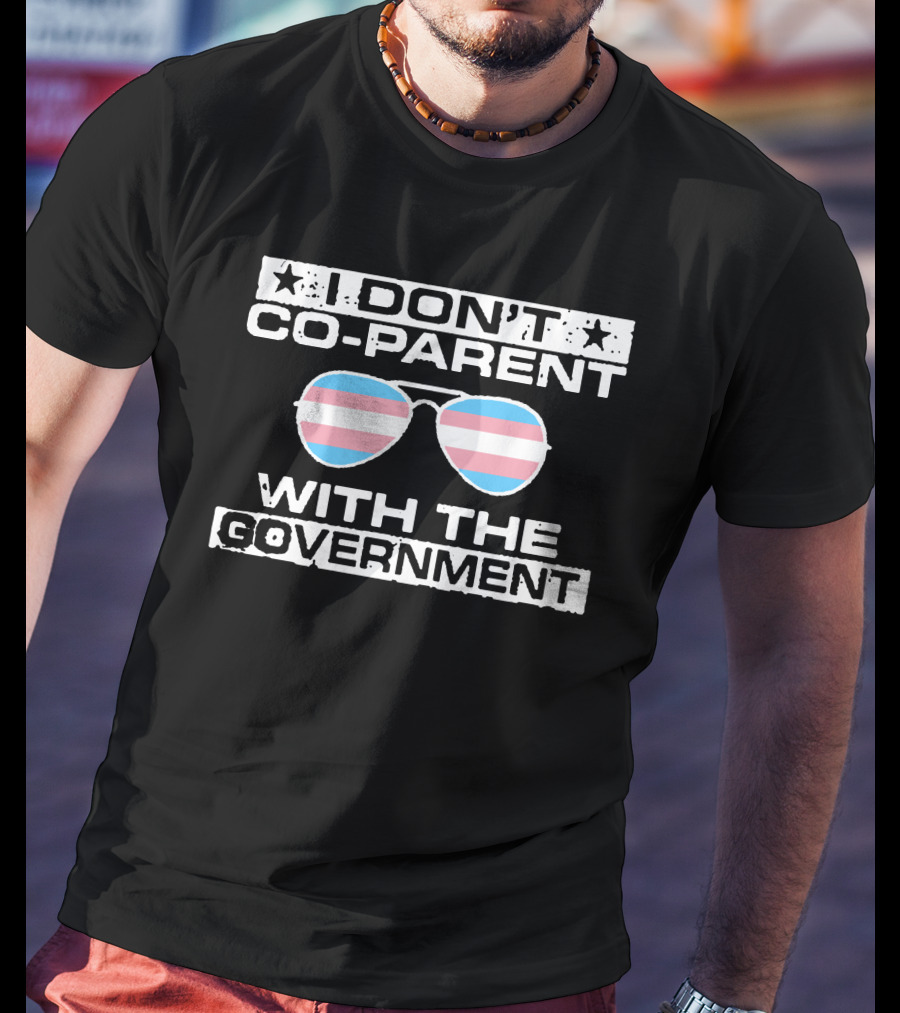 I Don't Co-Parent With The Government Sunglasses Trans Pride Flag T-Shirt