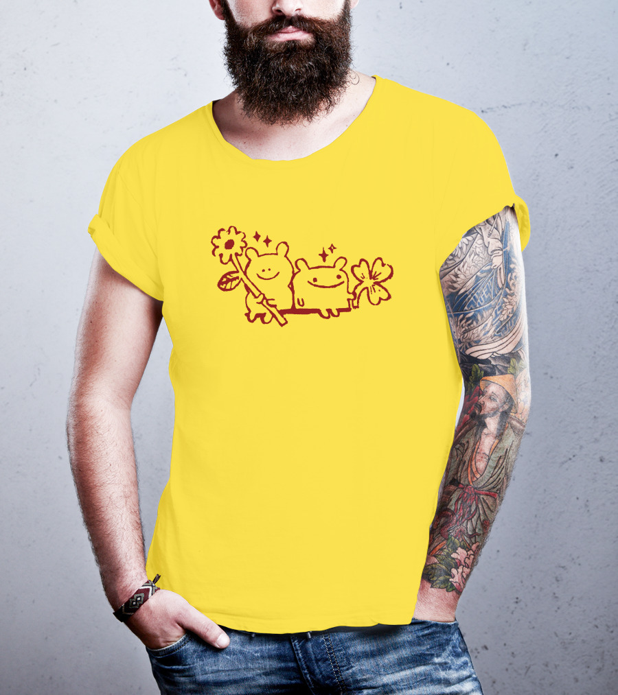 Megan Rose Ruiz Bear Friends Meg Zavala Cute Smiling Flower Duo T-Shirt