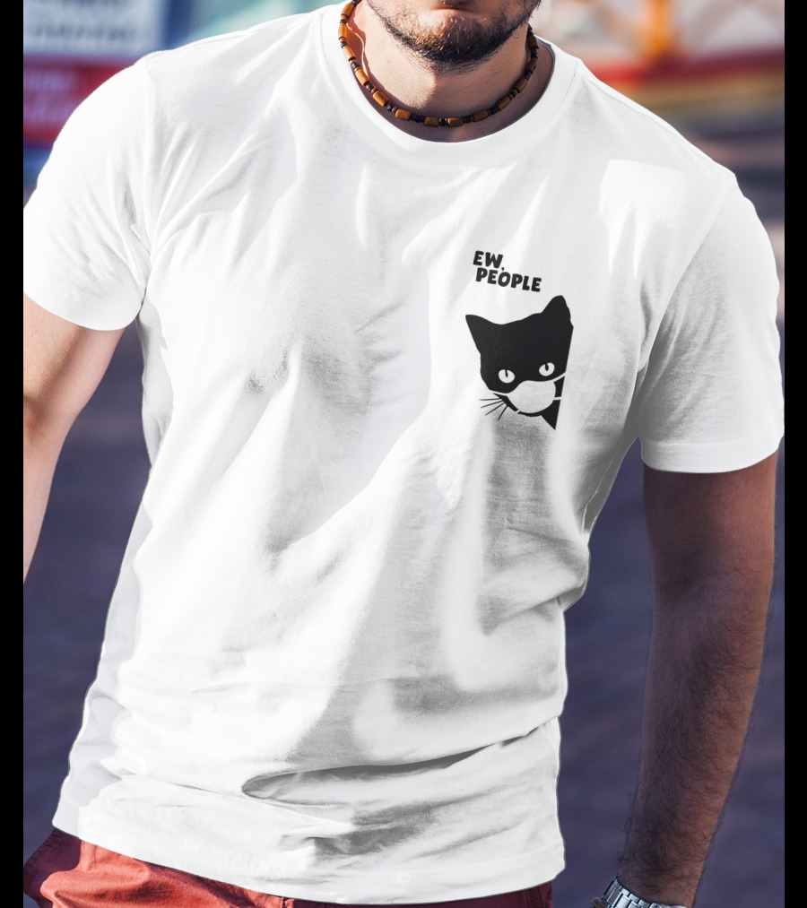Qwertee Shop Ew People Cat Silhouette By Yirm T-Shirt