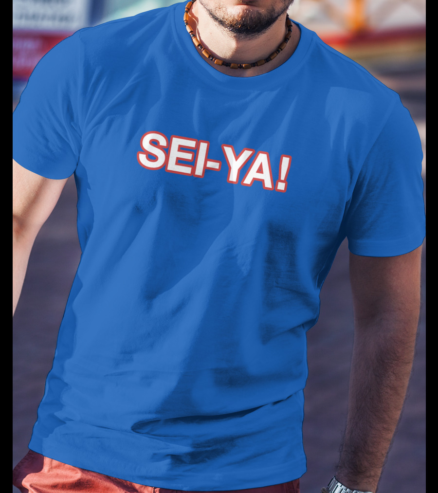 SEI-YA Obvious Phrase In Bold Red And White Block Text T-Shirt
