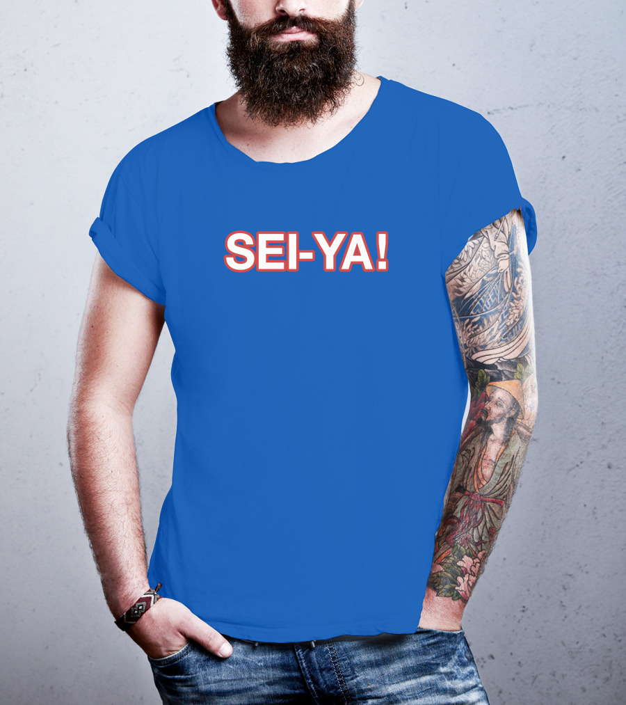 SEI-YA Obvious Phrase In Bold Red And White Block Text T-Shirt