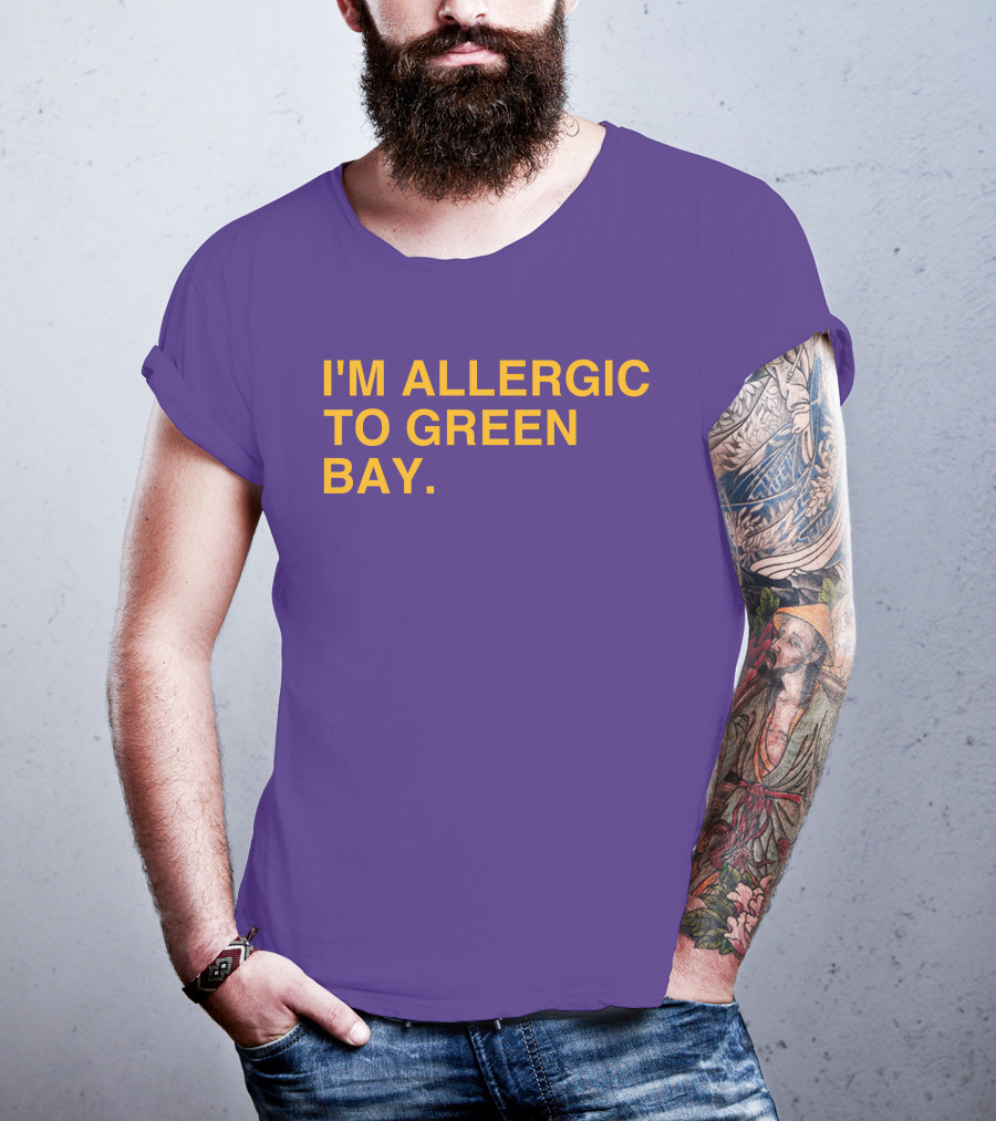 I'm Allergic To Green Bay Packers Football Fan Rivalry T-Shirt