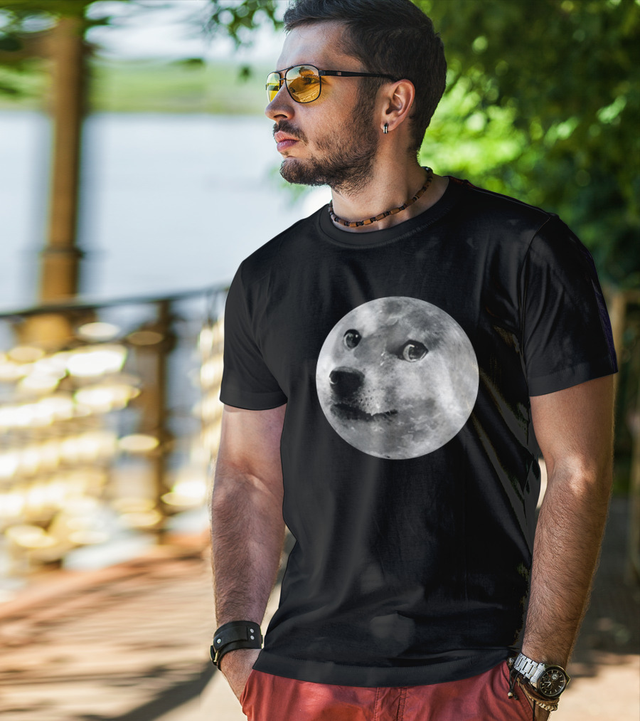 Doge Moon Meme Iconography To The Moon T-Shirt