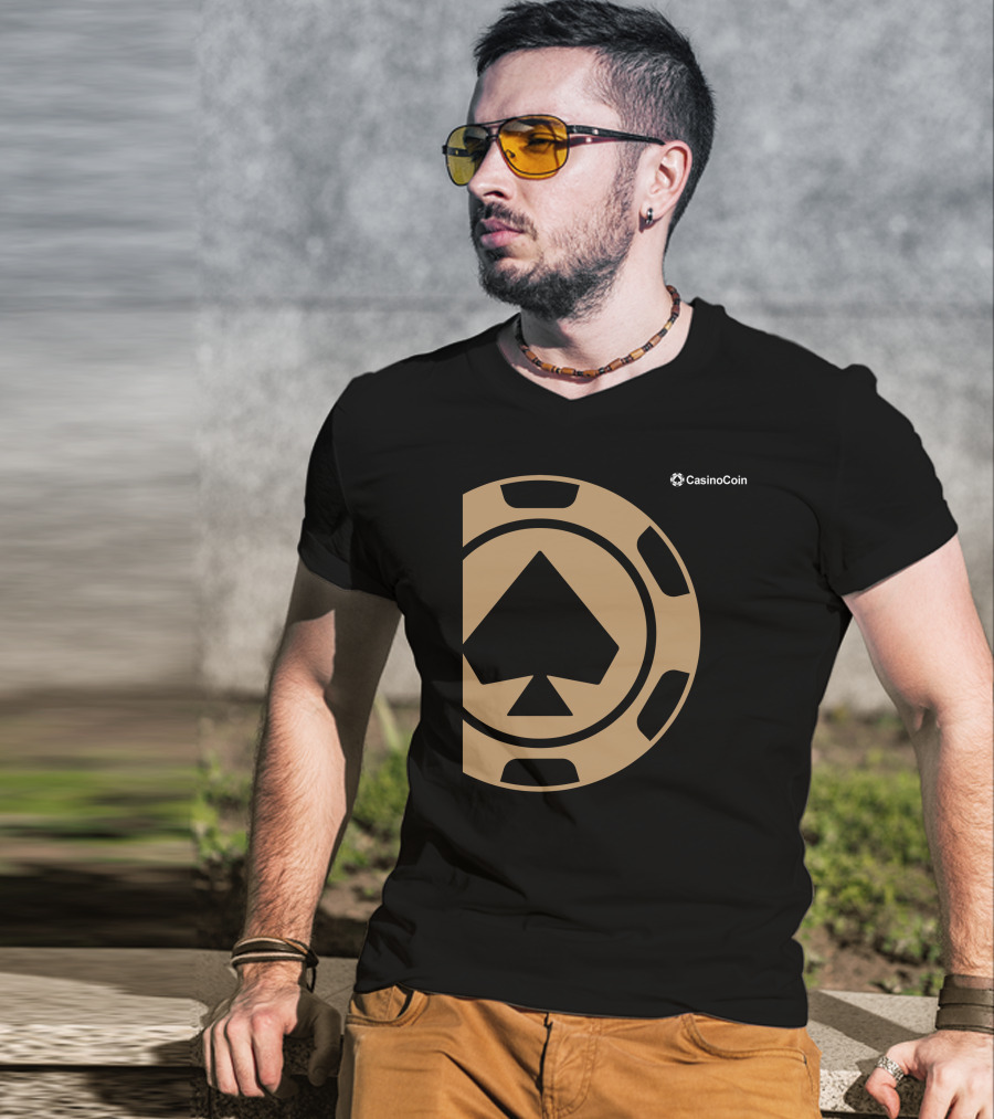 Casinocoin Gold Spade Chip T-Shirt
