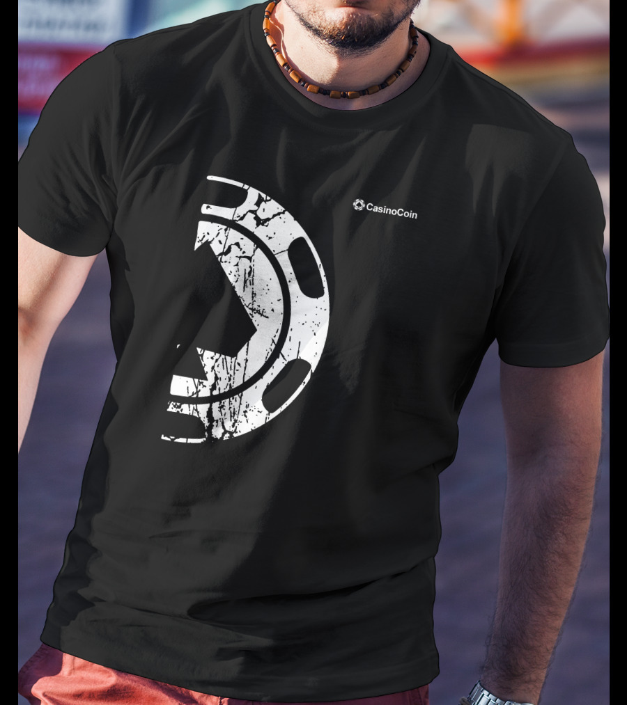 CasinoCoin Grunge Distressed Style Text Cryptocurrency T-Shirt