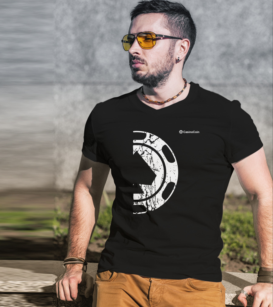 CasinoCoin Grunge Distressed Style Text Cryptocurrency T-Shirt