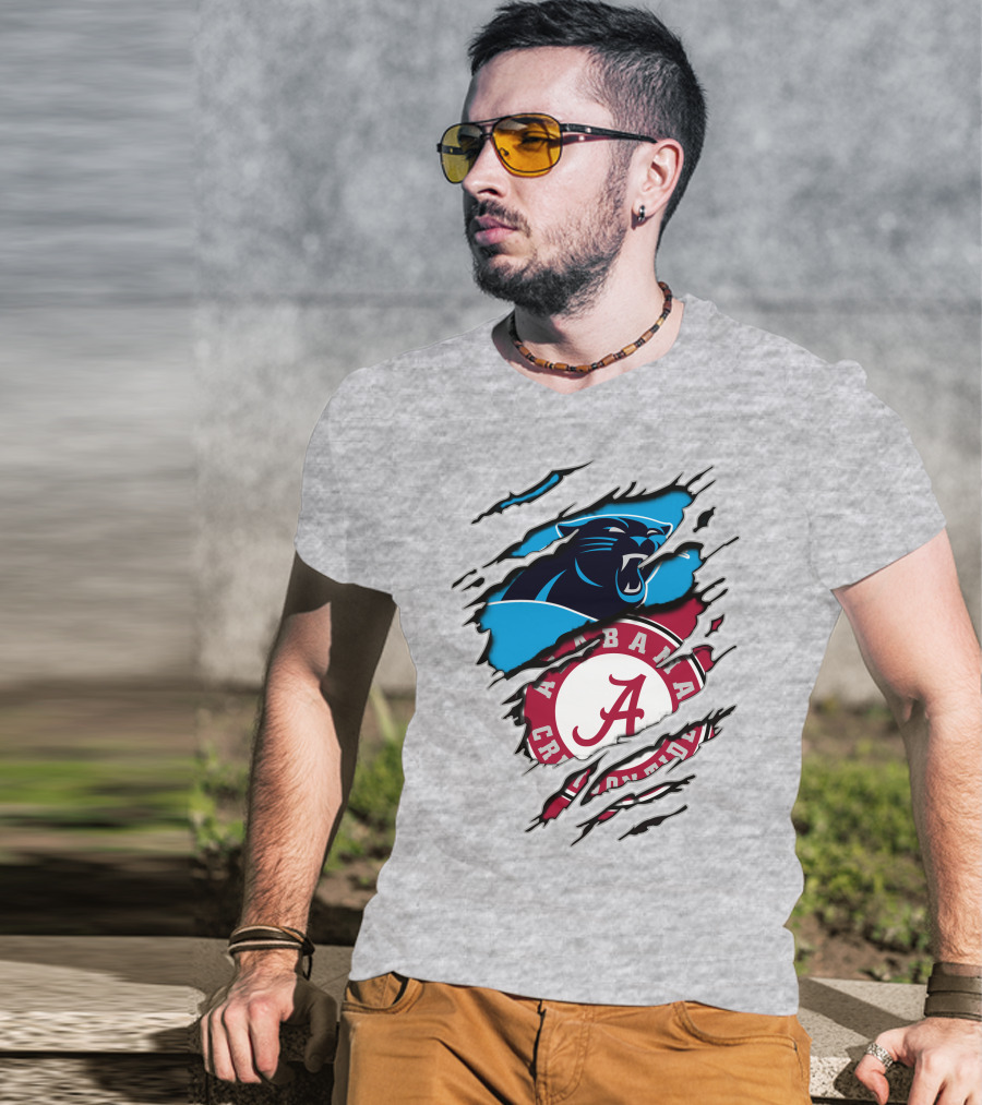 Alabama Crimson Tide Carolina Panthers Torn Claw T-Shirt