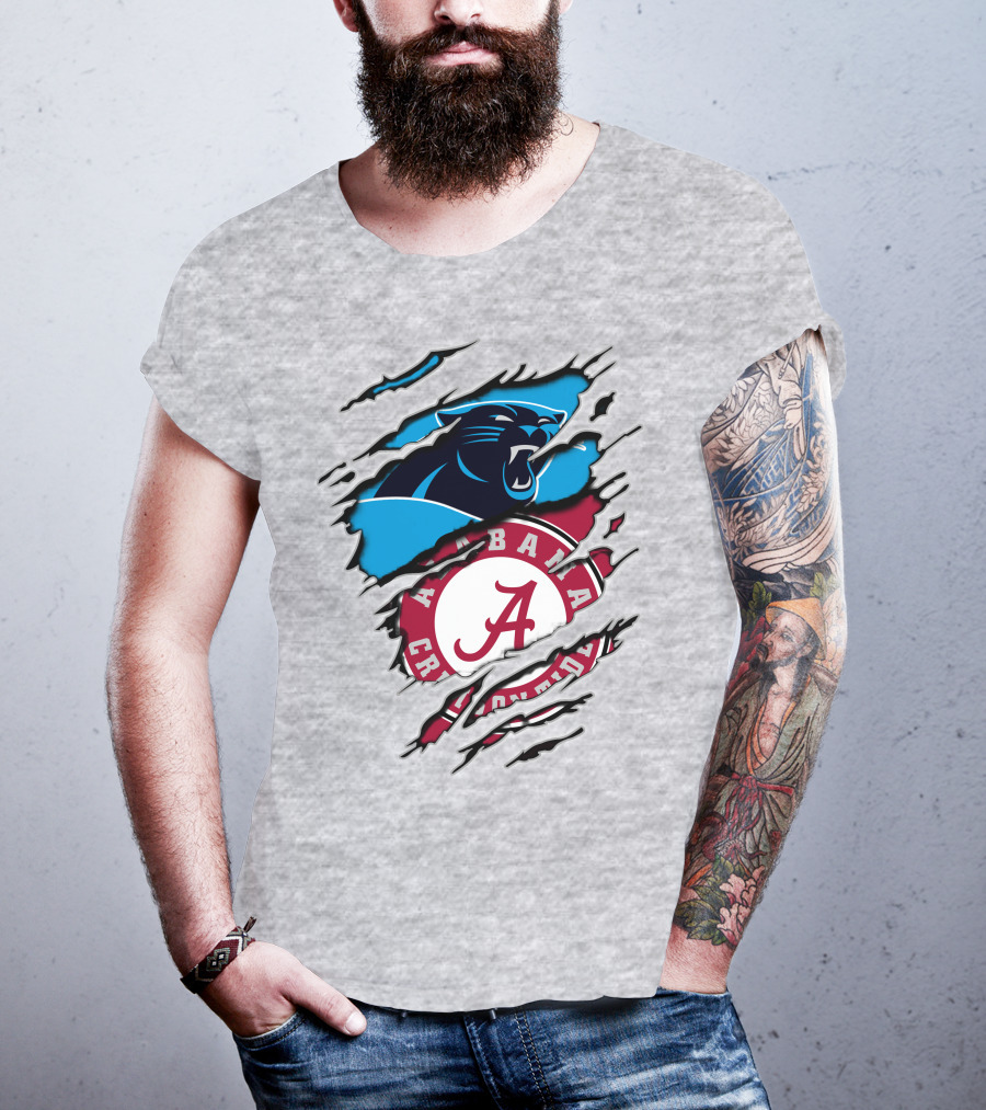 Alabama Crimson Tide Carolina Panthers Torn Claw T-Shirt