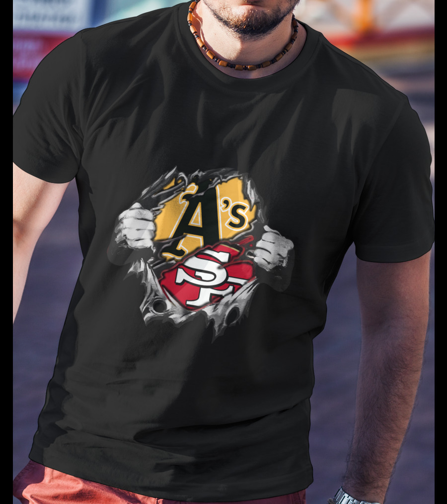 Oakland Athletics San Francisco 49ers Dual Logo Fusion T-Shirt
