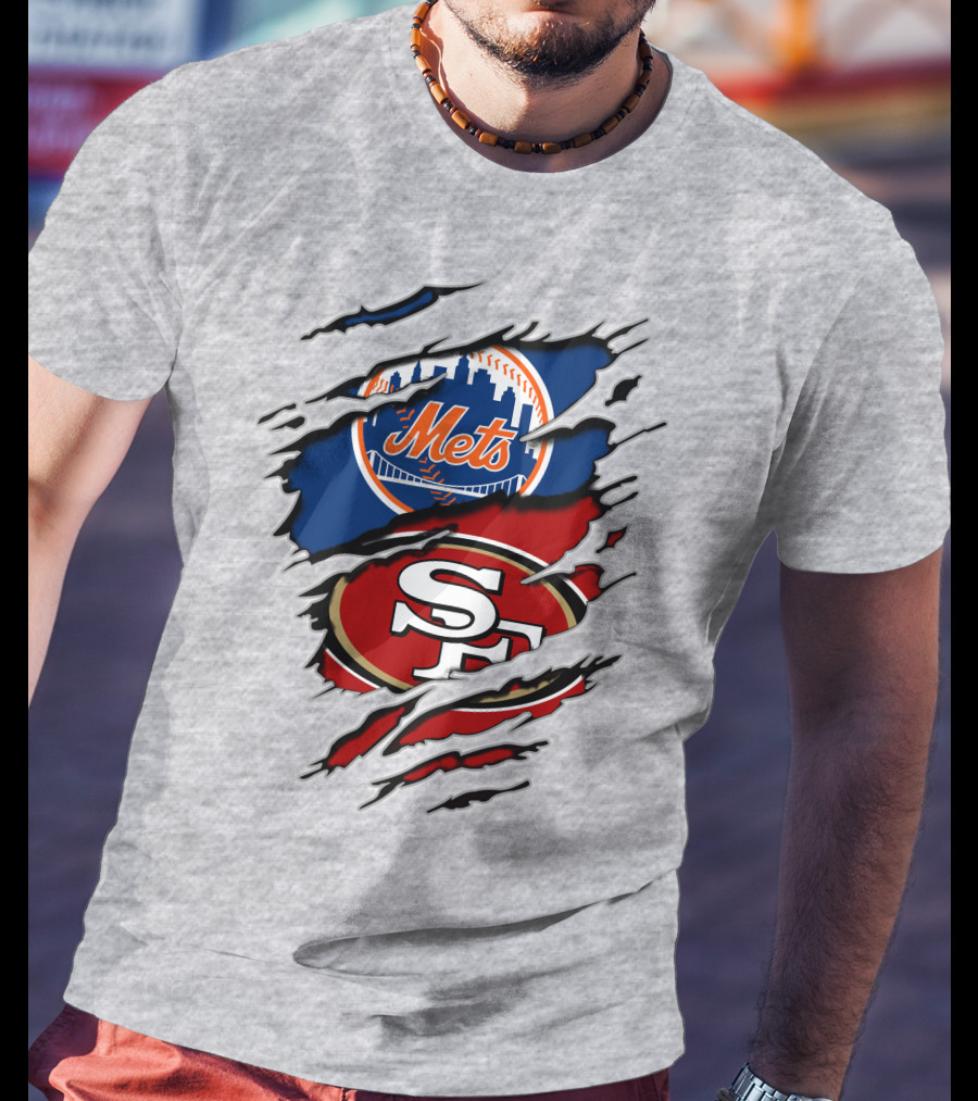 Mets 49ers Dual Team Logo Fusion T-Shirt