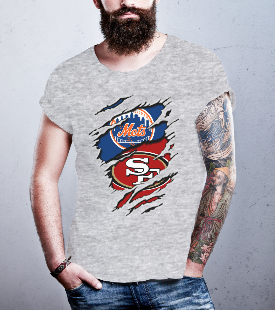Mets 49ers Dual Team Logo Fusion T-Shirt