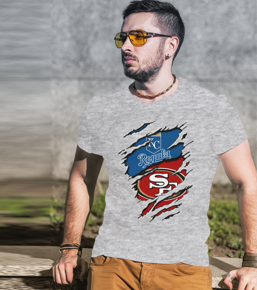Kc Royals Sf 49ers Logo Mashup T-Shirt