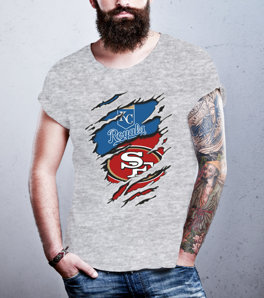 Kc Royals Sf 49ers Logo Mashup T-Shirt