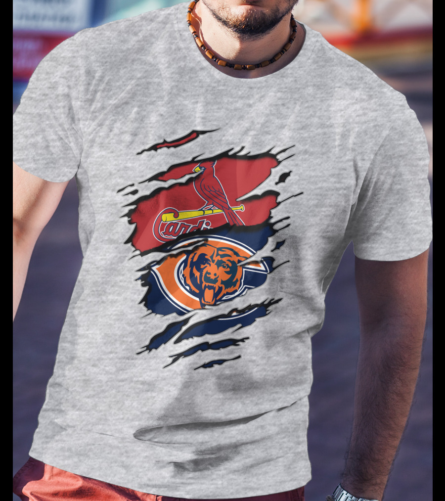 Chicago Bears And St. Louis Cardinals Logo Mashup T-Shirt