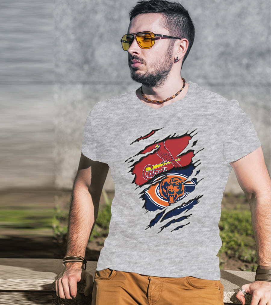 Chicago Bears And St. Louis Cardinals Logo Mashup T-Shirt