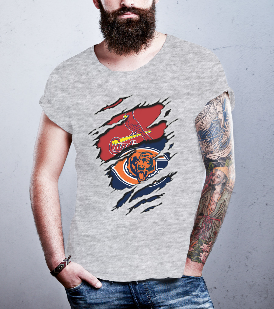 Chicago Bears And St. Louis Cardinals Logo Mashup T-Shirt