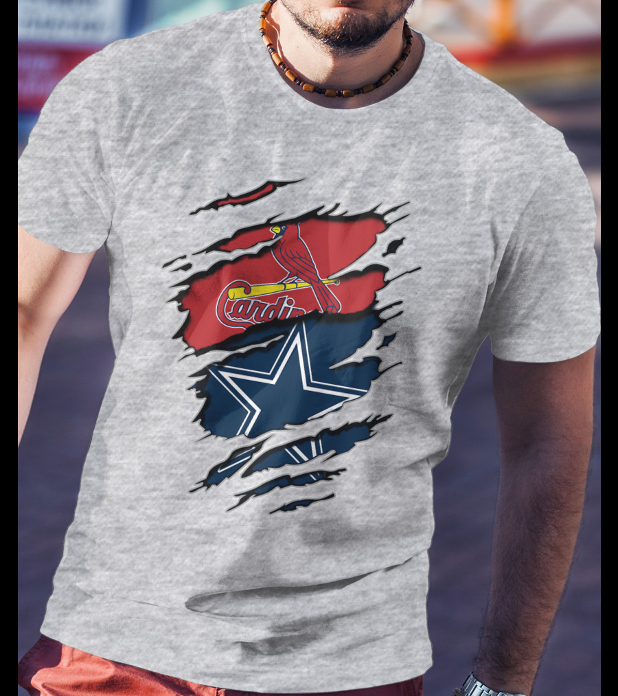 Cardinals And Cowboys Team Spirit Fusion T-Shirt