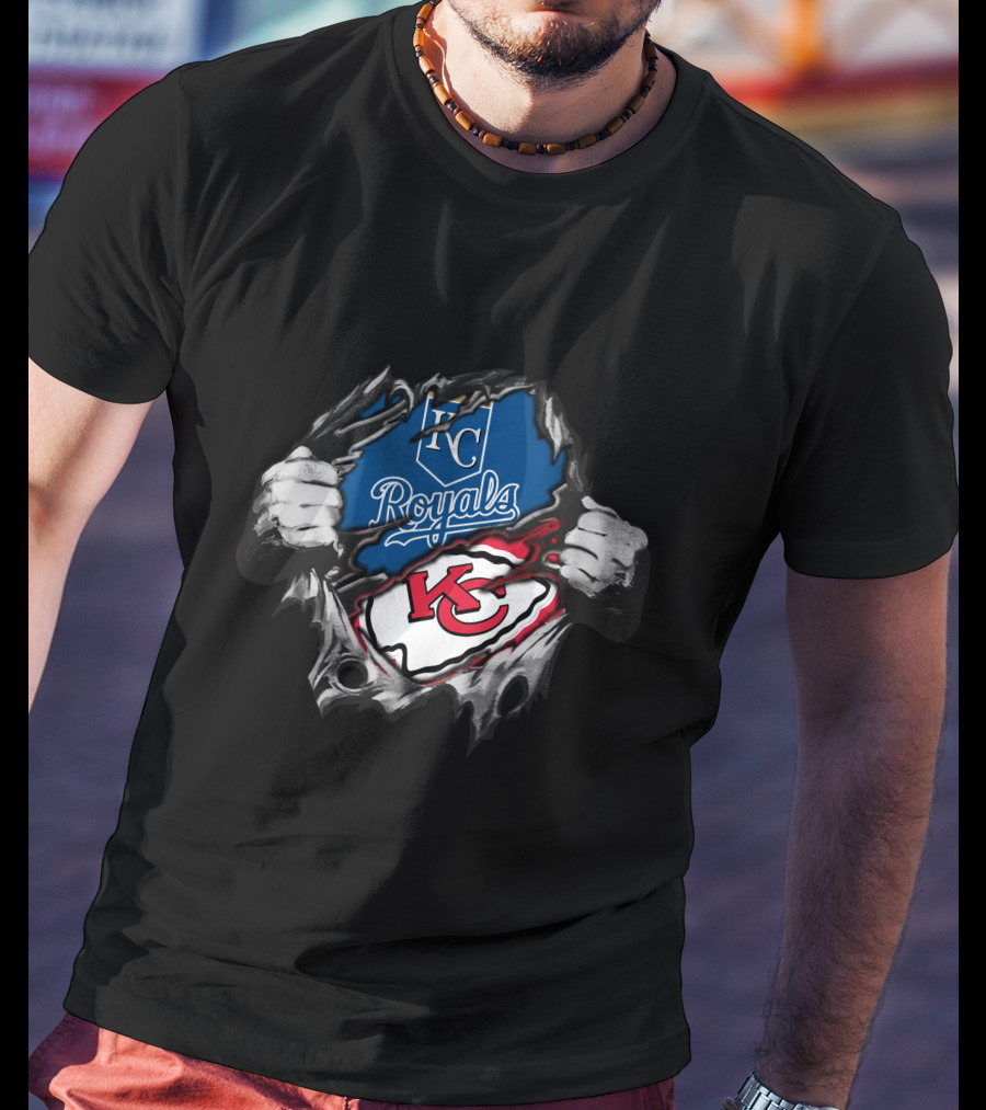 Kansas City Royals Chiefs KC Logo Fan Fusion T-Shirt