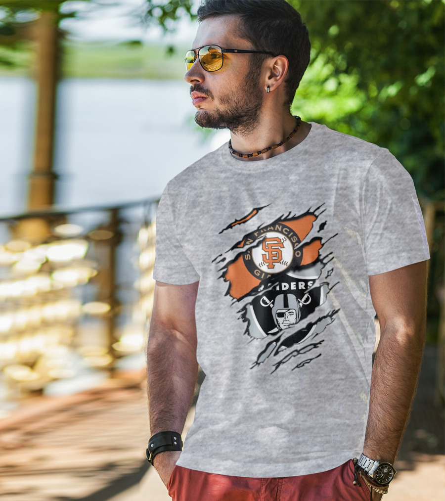 San Francisco Giants Raiders Logo Mashup T-Shirt