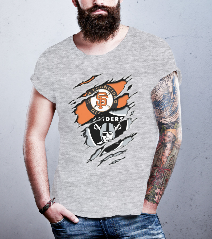 San Francisco Giants Raiders Logo Mashup T-Shirt