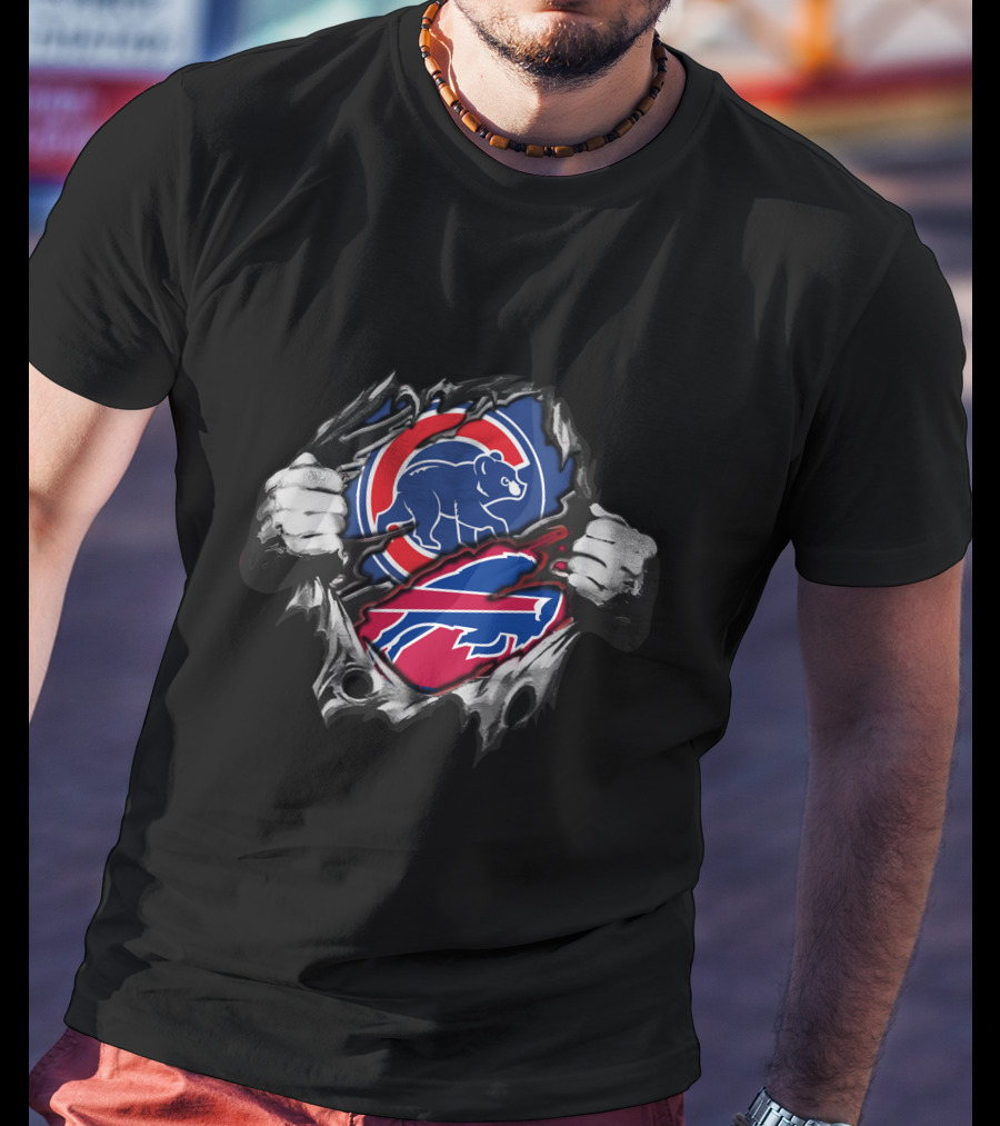 Bills Cubs Football Baseball Team Collaboration T-Shirt