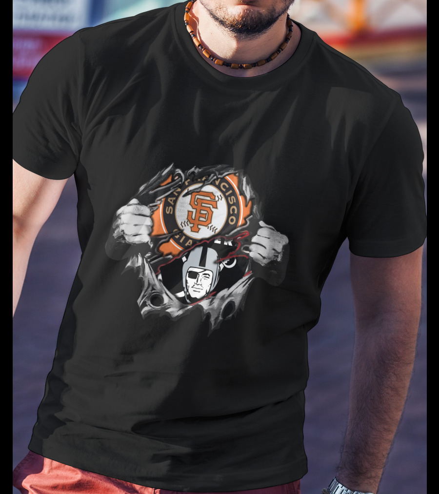 San Francisco Giants Raiders Crossover T-Shirt