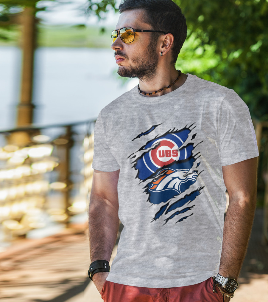 Cubs Broncos Logo Crossover T-Shirt