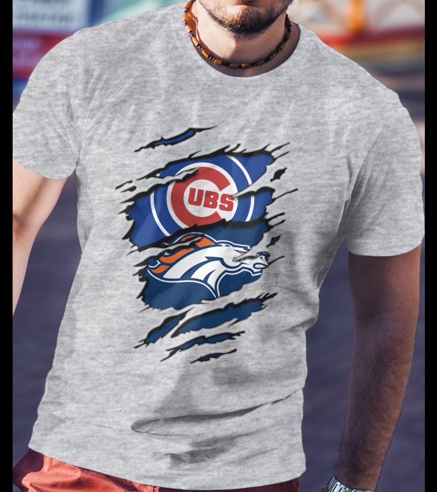 Cubs Broncos Logo Crossover T-Shirt