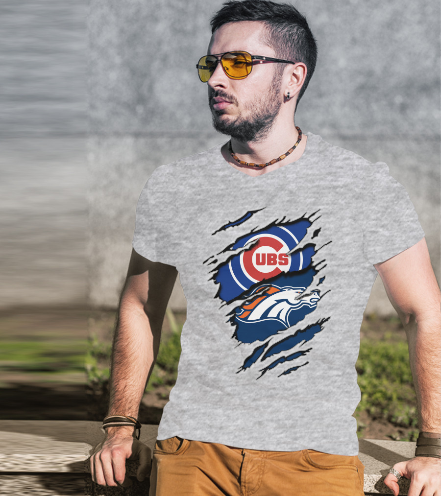 Cubs Broncos Logo Crossover T-Shirt