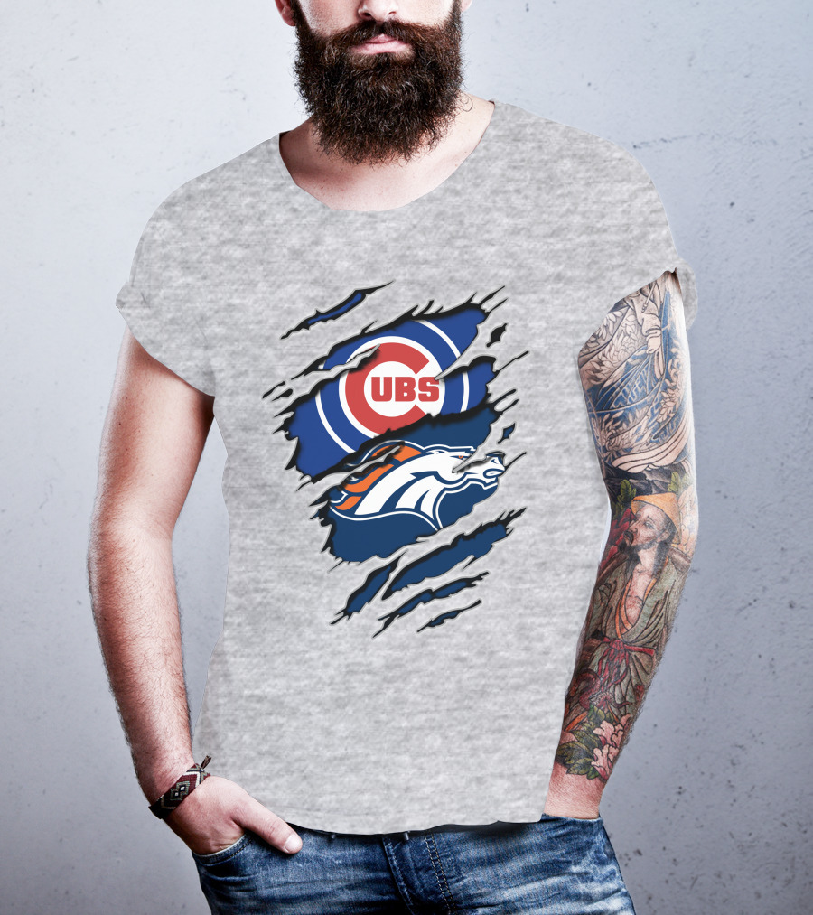 Cubs Broncos Logo Crossover T-Shirt