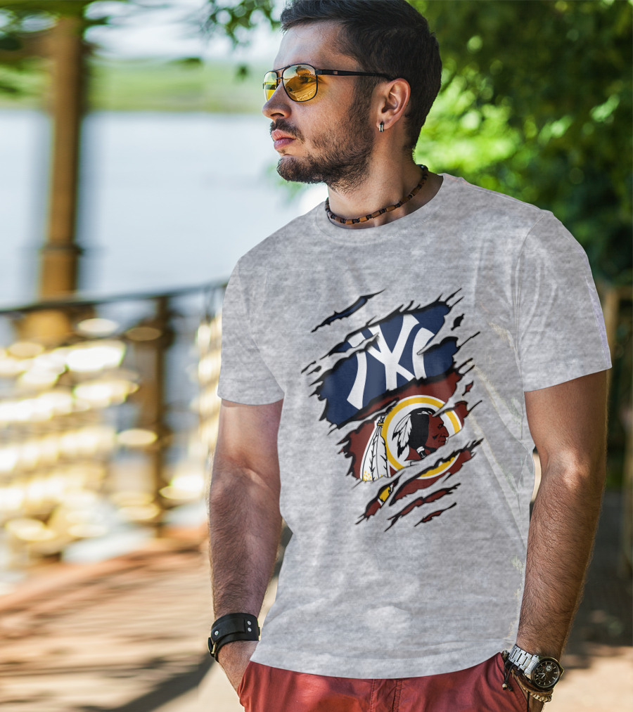 Yankees Redskins Logo Mashup T-Shirt