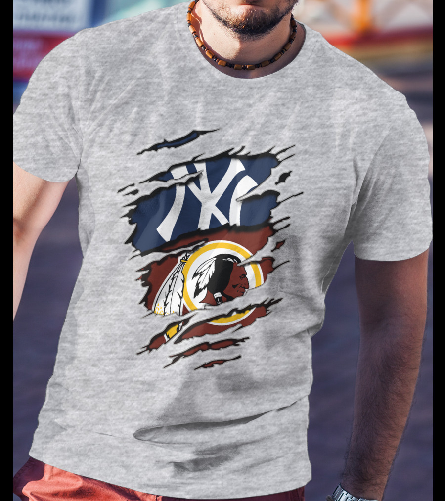 Yankees Redskins Logo Mashup T-Shirt