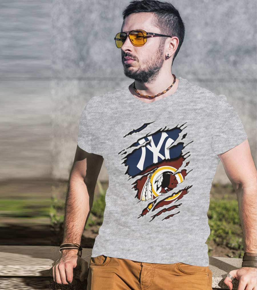 Yankees Redskins Logo Mashup T-Shirt