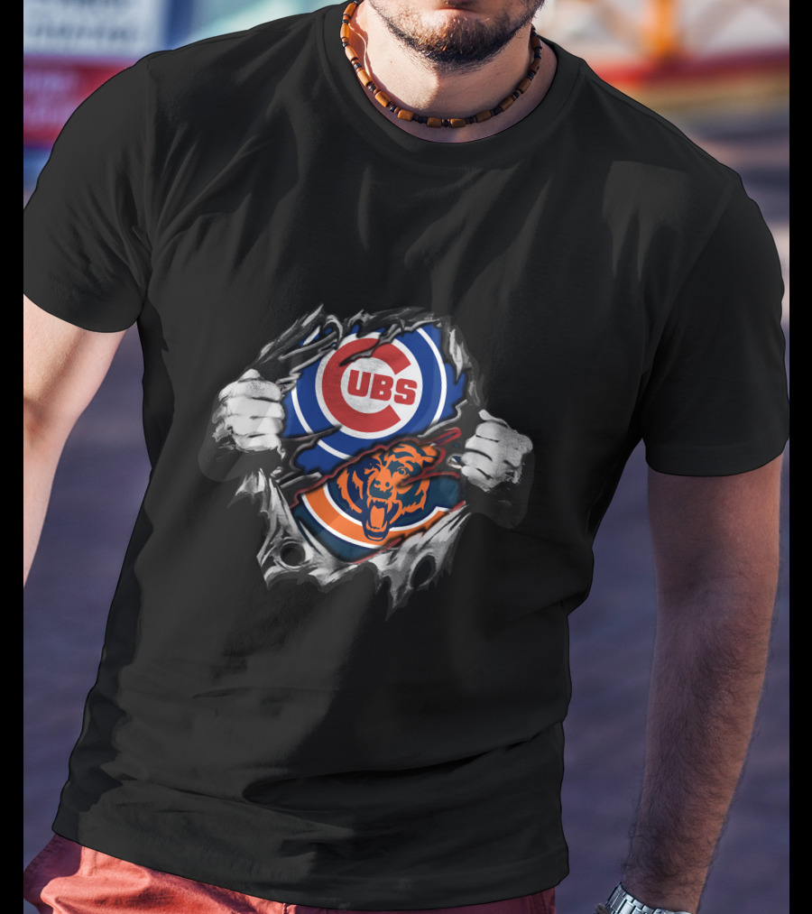 Cubs Bears Rip Through Hands T-Shirt