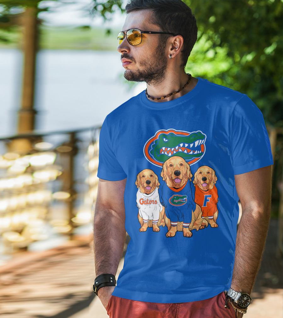 Florida Gators Golden Retrievers Trio Fan Gear T-Shirt