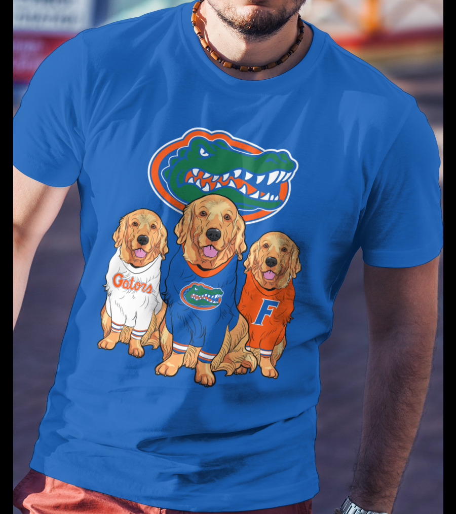 Florida Gators Golden Retrievers Trio Fan Gear T-Shirt